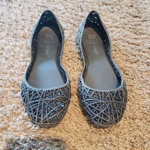 Mini Melissa black sparkle ZigZags size 1